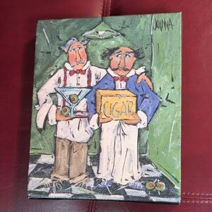 Vintage wrapped Canvas Painting by Joanna "Chef"  New Nwt
